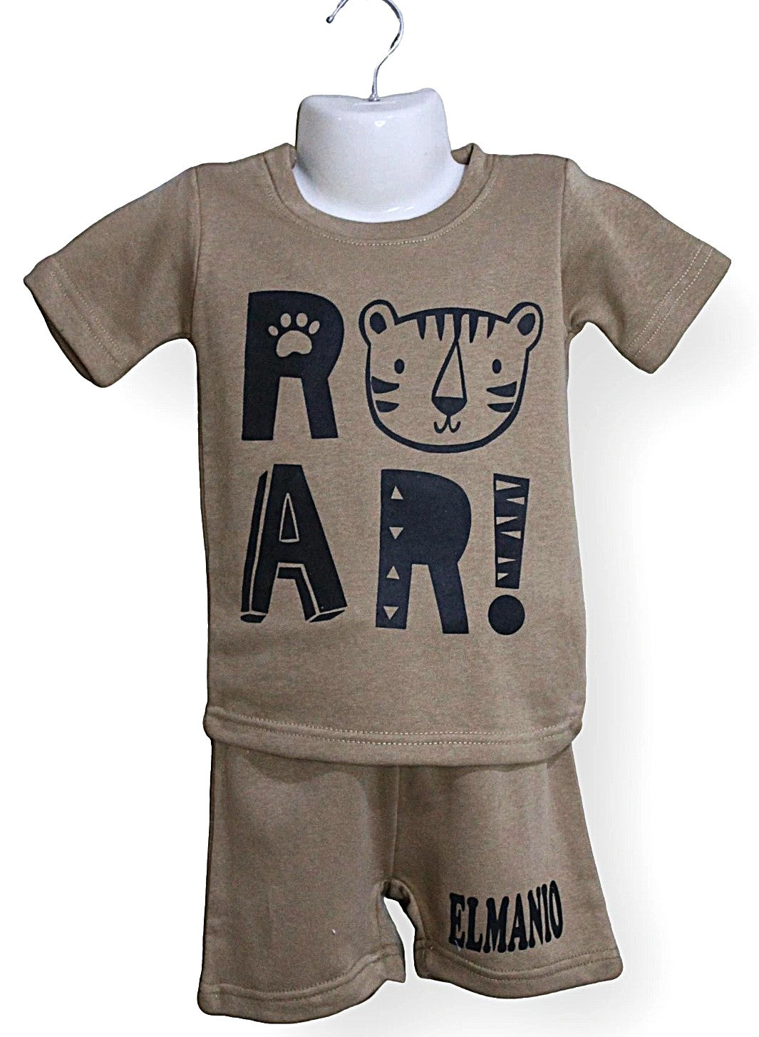 Kids 2pc Casual Co Ord Set, ROAR Print Comfy Summer Clothes - El Manio