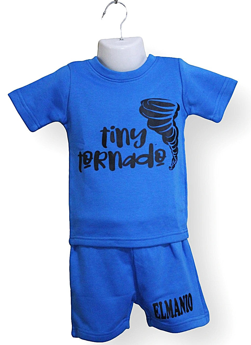 2pc Kids Comfy Summer Tiny Tornado Print Outfits For Outdoor Activities - El Manio