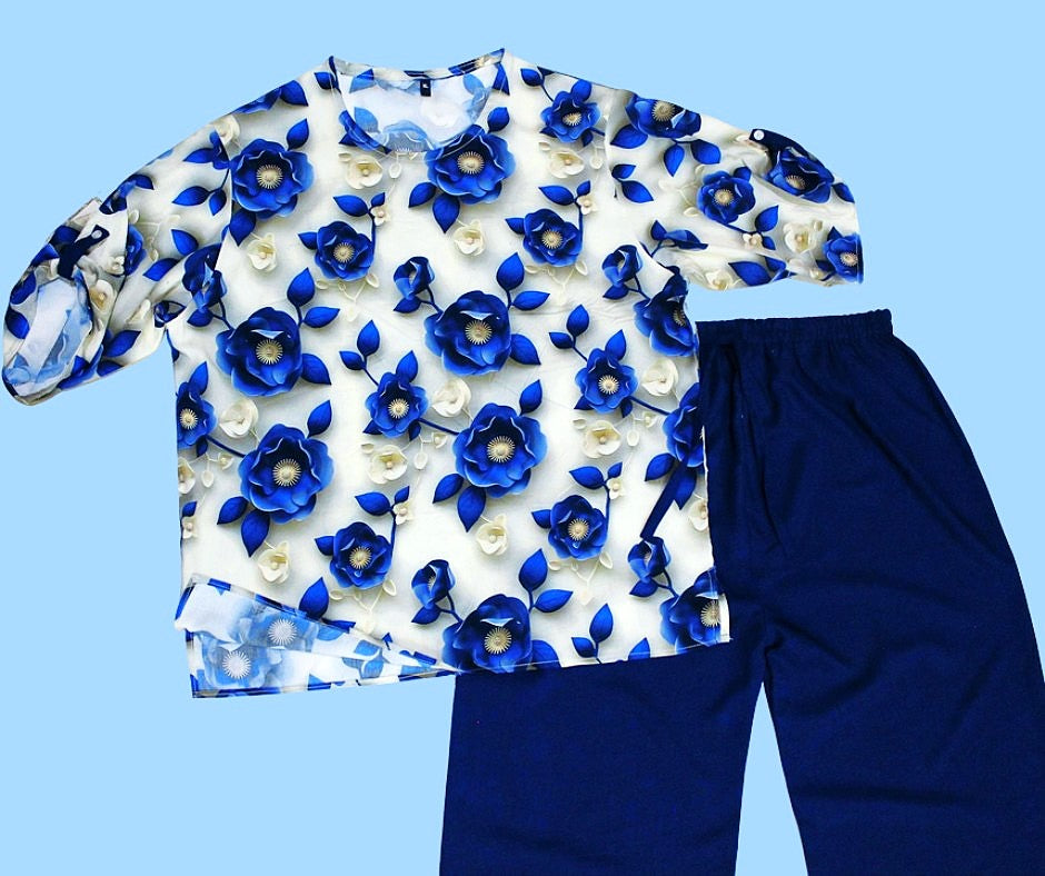 Chic floral linen top paired with comfy pants — your everyday style, elevated! - El Manio