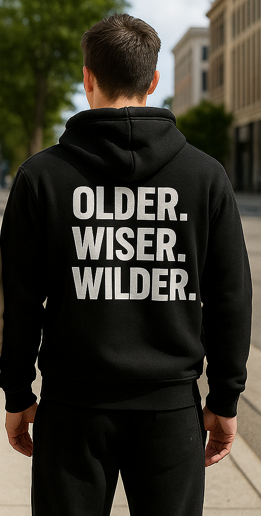 Men’s Terry Fleece Drop Shoulder Hoodie Set – Beige & Black (400 GSM, M–XL) - El Manio