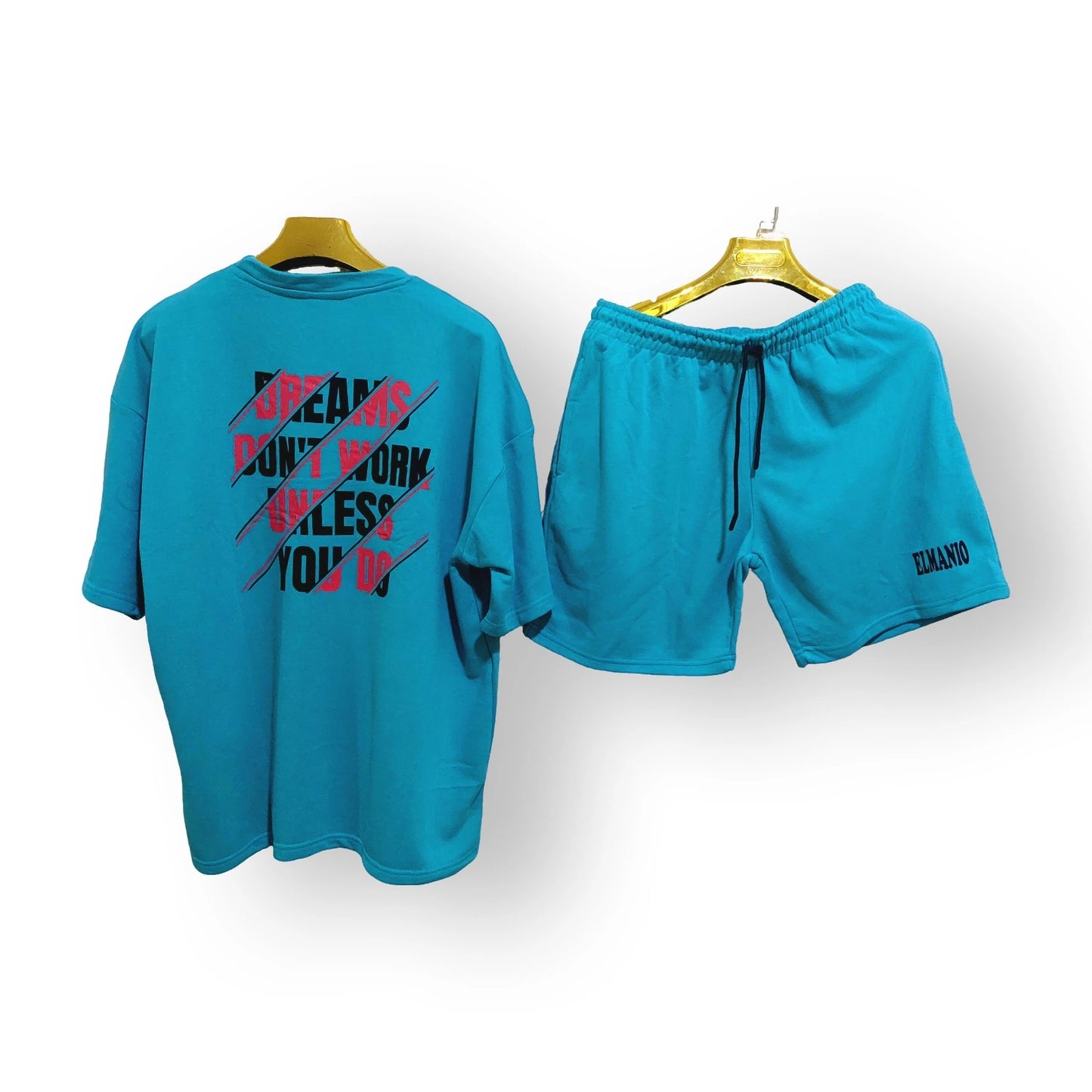 Men's Fashion DREAM WORK Print Loungewear Oversized 2pc Set - El Manio