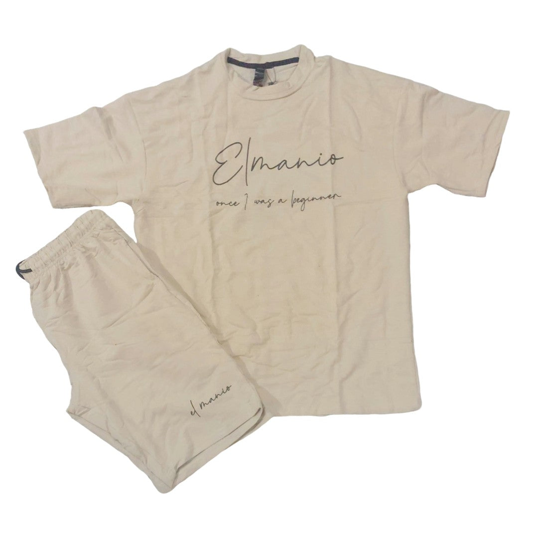 MEN SUMMER SHORTS PAIR IN TERRY FABRIC WITH THUNDER PRINT - El Manio