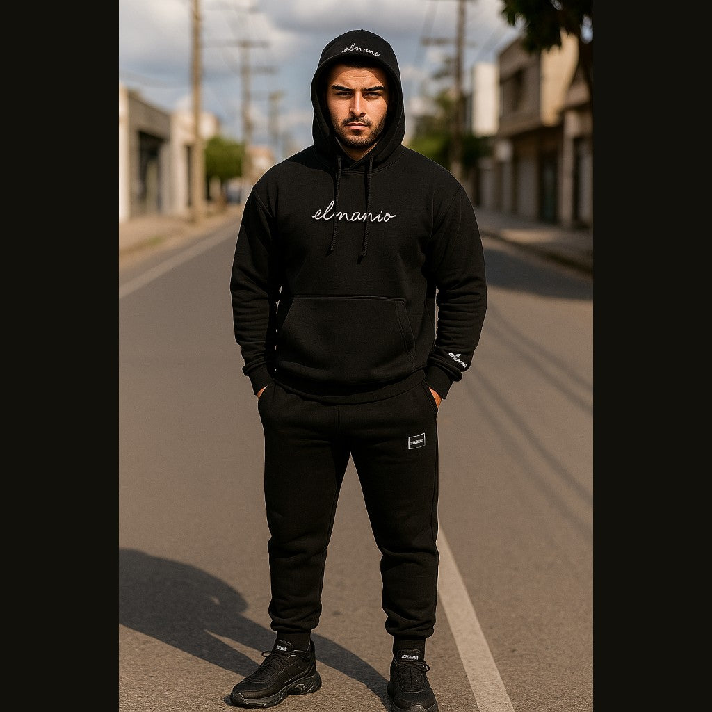 Men’s Terry Fleece Drop Shoulder Hoodie Set WITH PARACHUTE POCKET ON HOODIE ARM 👉 Order Now | COD Available