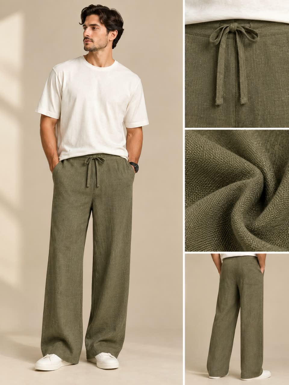 Premium Linen Baggy Trousers