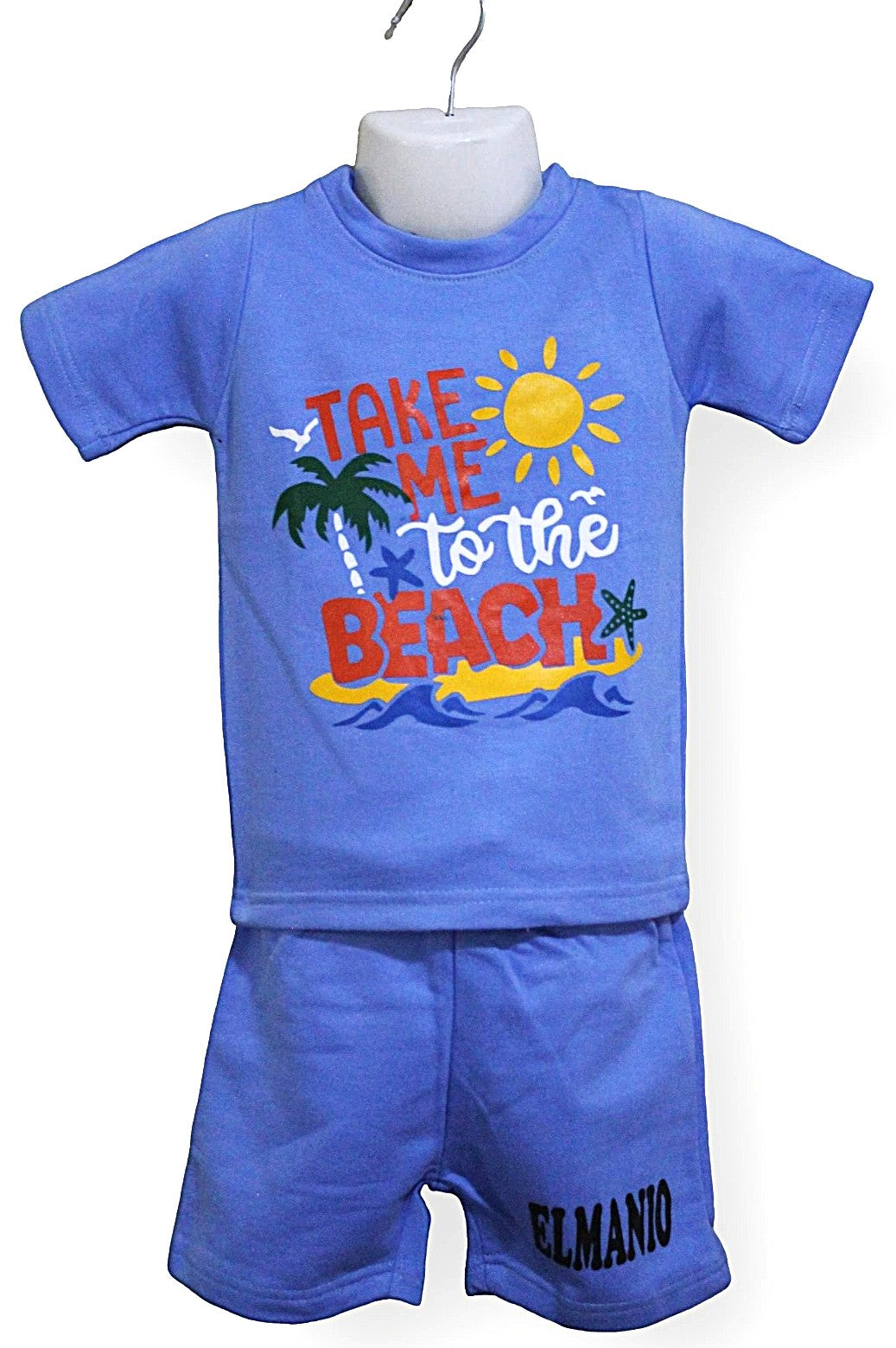 Beach Tree Pattern Kids 2pcs Casual Outfit For Summer Beach Holiday - El Manio