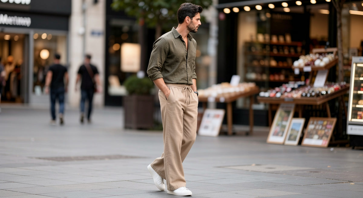 BUY ANY 2 SETS FOR JUST 167AED  SATIN CRINKLE SHIRT x PREMIUM LINEN VISCOSE TROUSERS