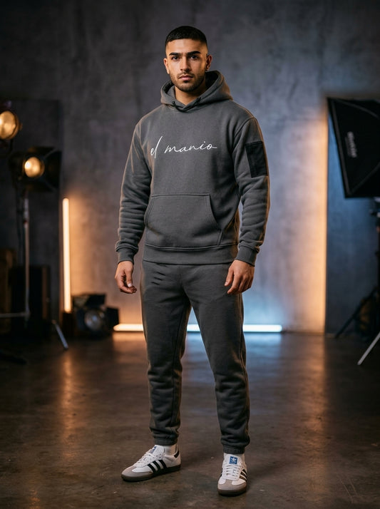 Men’s Terry Fleece Drop Shoulder Hoodie Set WITH PARACHUTE POCKET ON HOODIE ARM 👉 Order Now | COD Available