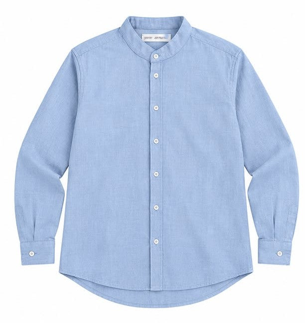 Get All 4 Colors for Only 249 AED! Premium Viscose-Linen Band Collar Shirt Collection