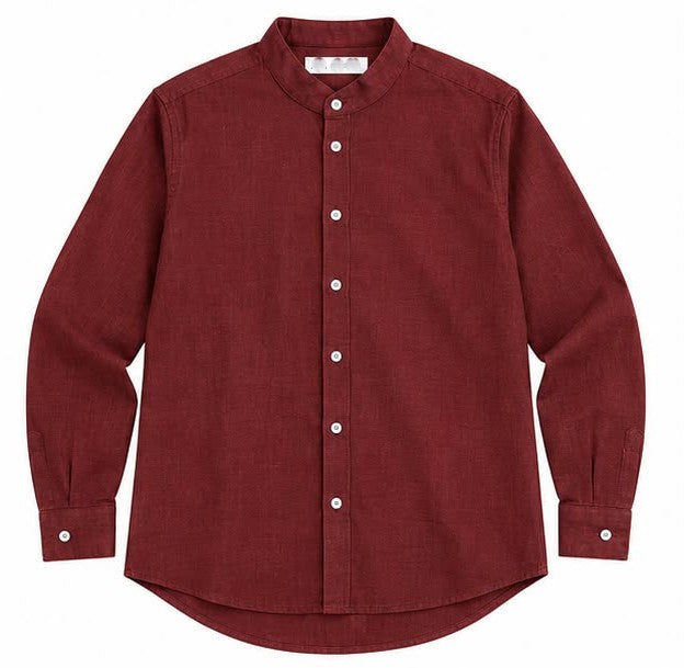 Get All 4 Colors for Only 249 AED! Premium Viscose-Linen Band Collar Shirt Collection