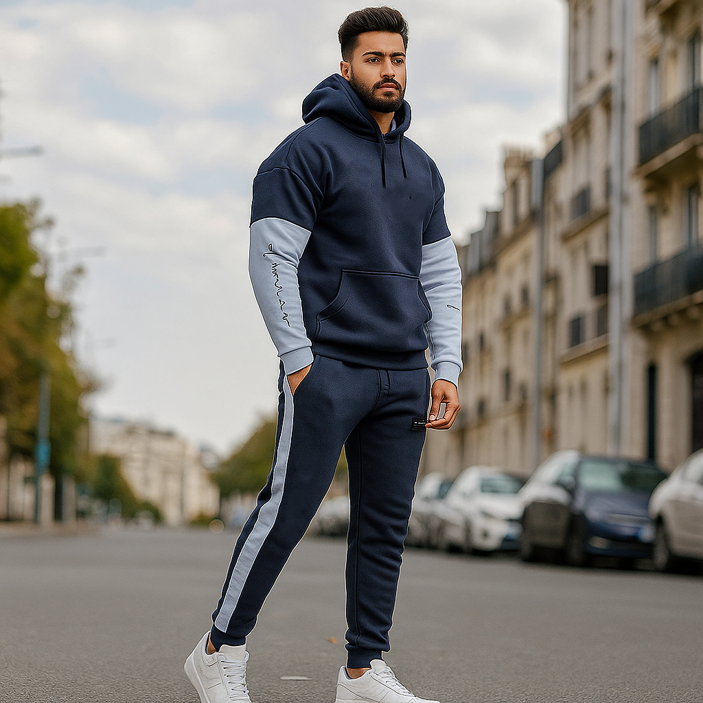 Men’s Terry Fleece Drop Shoulder Hoodie Set - El Manio