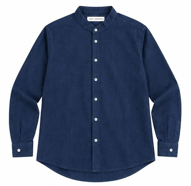 Get All 4 Colors for Only 249 AED! Premium Viscose-Linen Band Collar Shirt Collection