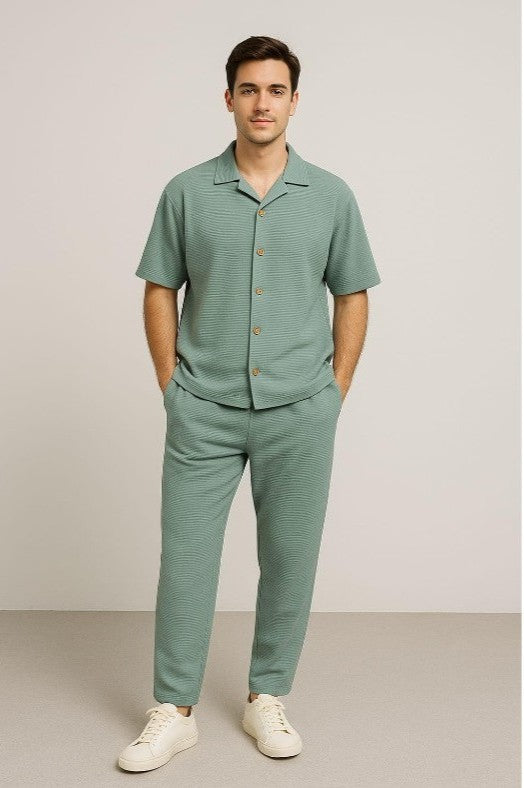 Men Solid Color Summer 2pc with EL MANIO printed Comfortable Versatile Outfit - El Manio