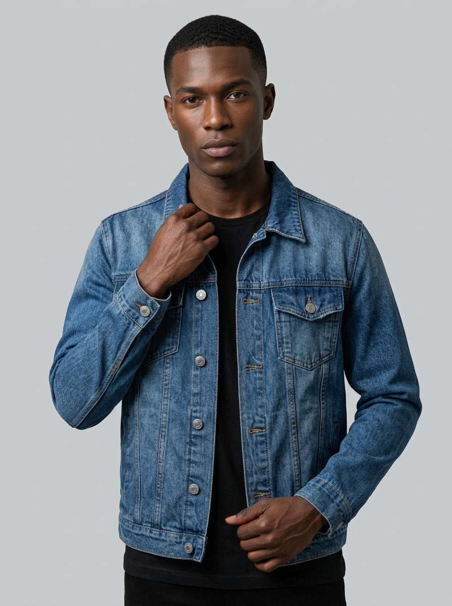 Premium Streetwear Denim Trucker Jacket – Limited Edition Colors & Styles
