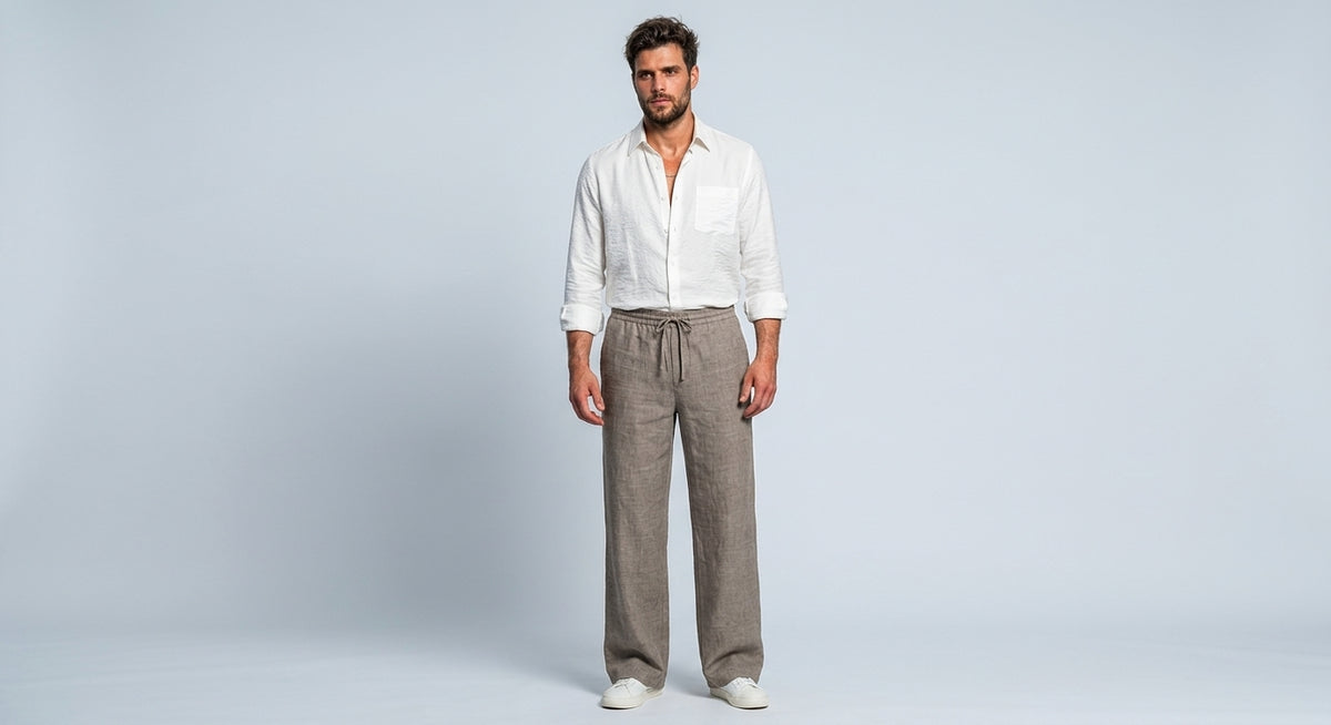 BUY ANY 2 SETS FOR JUST 167AED  SATIN CRINKLE SHIRT x PREMIUM LINEN VISCOSE TROUSERS