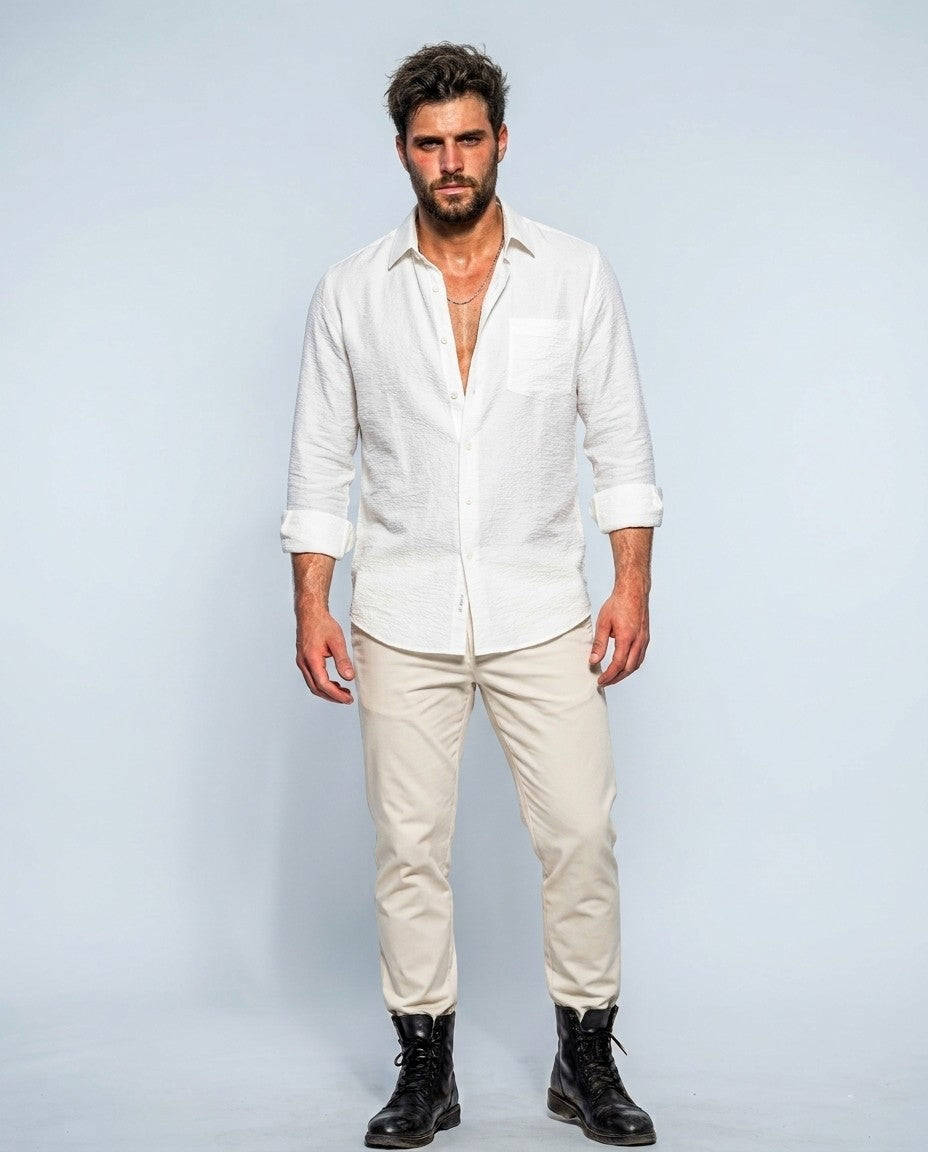 Men's Premium Satin Crinkle Shirts| EL MANIO