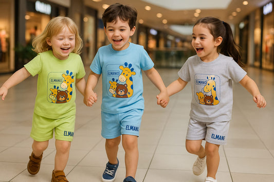 Kids Adorable Little Anime Pattern 2pc Casual Outfits - El Manio